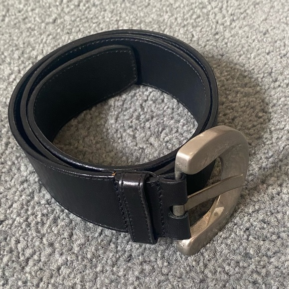Prada Geometric Buckle Calfskin Leather Belt - Picture 7 of 7